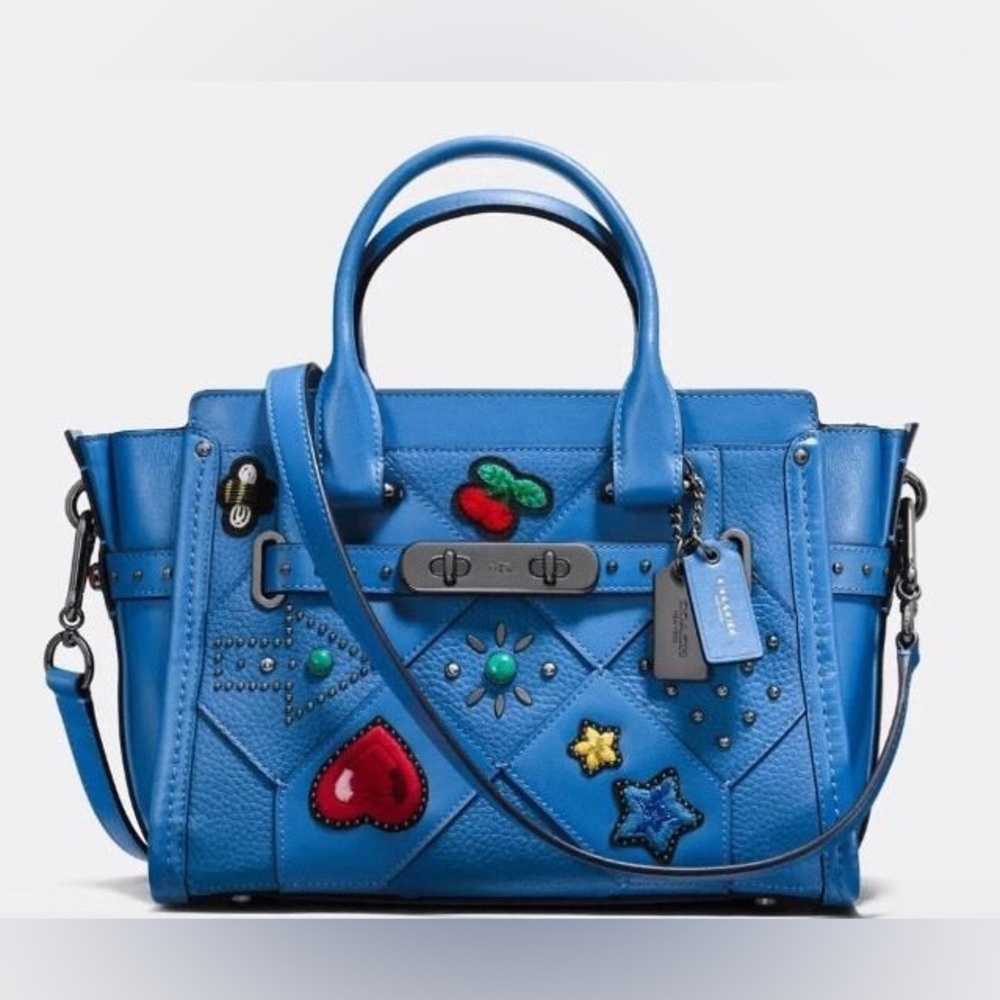 COACH swagger 27 in Embellished canyon quilt leather